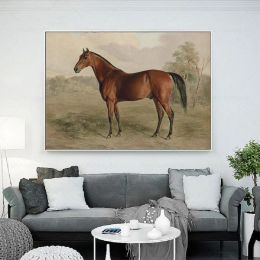 Vintage Horse Poster Antique Horse Farm Animals Canvas Painting Equestrian Prints Farmhouse Pictures for Living Room Home Decor