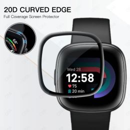 5D Full Screen Protector Film for Fitbit Versa 4 and Sense 2 Flexible Soft Protective Film for Sense 2 Accessories (Not Glass)
