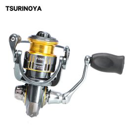 TSURINOYA Light Game Ultralight Spinning Fishing Reel FS 500 800 1000 4kg Drag Power 91 52 1 Bait Finesse Shallow Spool 240408