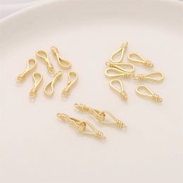 1Set 14K Gold Plated Brass Jewelry Clasp Chic Fish Hook Clasp for Necklace Bracelet Jewelry Making Accessories