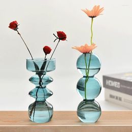 Vases Nordic Glass Vase Bubble Ball INS Flower Arrangement Creative Spherical Pot Home Decor Birthday Gift Pots