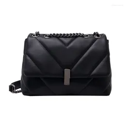 Shoulder Bags 2024 Fashion Bag Women Chain Crossbody High-quality SoftPU Leather Luxury Casual Small Messenger Black Red