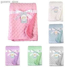 담요 Swaddling 76 * 102cm 베이비 담요 따뜻한 이중층 스웨커 포장 신생아 뜨거운 부드러운 목욕 타월 아기 유모차 담요 덮개 침낭 y240411