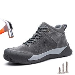 Boots Work Safety Shoes Men Boots High Top Work Sneakers Steel Toe Cap Antismash PunctureProof Indestructible Safety Boots