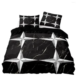 Bedding Sets American Style Duvet Cover Set Quality Soft Double Twin Size With Pillowcase For Metal Hexagon Pattern Home Textiles