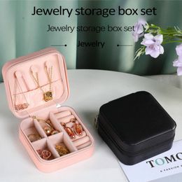 Jewellery Box Organiser Display Case Boxes Candy Colour Comestic Storage Holder Earrings Necklace Carrying Display Case