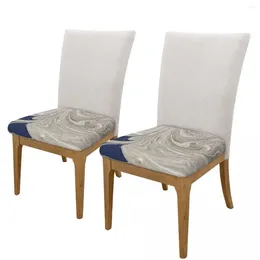 Chair Covers Square Cushion Cover Marble With Golden Powder Kitchen Dining Seat Slipcovers Removable