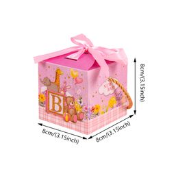 10Pcs Baby Shower Gift Boxes with Ribbons Pink Blue Boy Girl Baby Birthday Party Supplies Gender Reveal Party Candy Pack Box