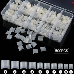 500Pcs Natural Artificial Nail Tips Tool For Nails Salon Supply Toe Clear Acrylic Manicure False Toes 240328