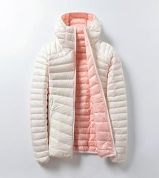 Women039s Jackets Down Jacket Women Ultra Light Hooded Basic Jacket Feather Famale Double Side Reversible Warm Coat8383829