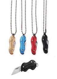 Stainless Steel Folding Knife Pendant Necklaces Creative Peanut Shape Key Knife Necklace Mini Portable Outdoor Tools3703907