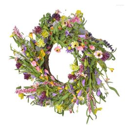 Decorative Flowers 20 Inches Front Door Wreath Artificial For Wall Window Farmhouse Indoor Outdoor Decor