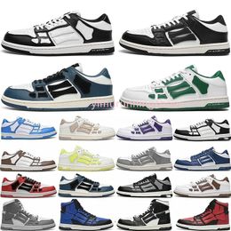 Designer Men High Athletic Shoes Skelet Bones Runner Women Black White Blue Green Casual Sports Skel Top Low Genuine Leather Lace Up Luxury Trainer Sneakers k1