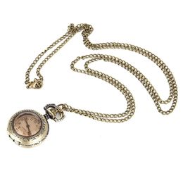 Fashion Men Women Vintage Quartz Pocket Watch Alloy Glass Dome Necklace Pendant Unisex Sweater Chain Clock Gifts XIN 240327