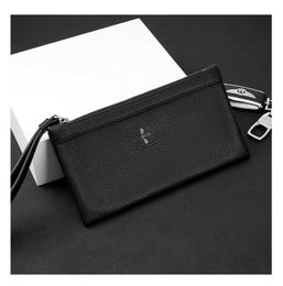 Leather Mens Wallet Ultra-thin Top Layer Cowhide Short Vertical Card Bag Soft