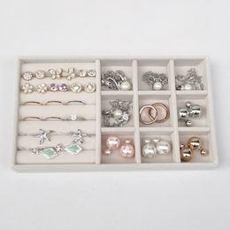 Velvet Jewelry Display Tray Case Stackable Drawers Insert Jewellery Holder Portable Ring Earrings Necklace Storage Organizer Box