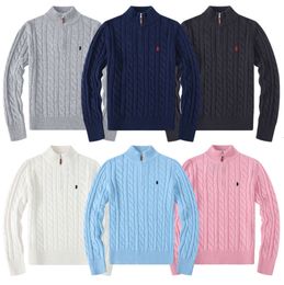 Mens Sweaters Autumn Wool Casual Small Horser Pull Half Zip Ralp Polo Chandail Cardigan Jacket Winter Long Sleeve Sweater Pullover Women Hoodie 6688ess