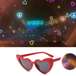 Sunglasses 1 PC Love Special Effect Heart-shaped Glasses Fashion Heart Watch The Night Lights Become