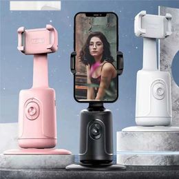 Stabilisatoren Auto Gesicht Tracking Telefonhalter Smart Shooting 360 Rotary Live Vlog aufnehmen Selfie Stick 24p01 Pro Cold Schuhschnittstelle 360 ° Auto Gesicht Tracking Gimbal