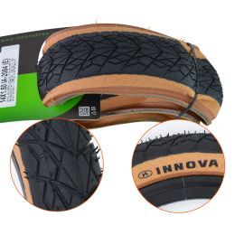 INNOVA 14*1.5 14 " Folding Bike Tire Retro Brown Edge Tire 75PSI 40-254 14inch 14x1.5 Folding Bicycle 412 Tire IA-2084