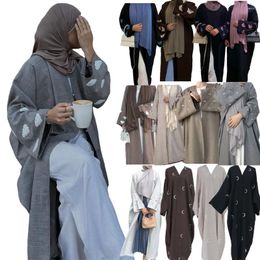 Ethnic Clothing Dubai Saudi Abaya Open Muslim Women Cardigan Embroidery Maxi Dress Turkey Kimono Eid Party Arab Robe Islam Ramadan Jalabiya