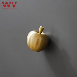 WV Modern Gold Apple Handle Simple Luxury Cabinet Wardrobe Door Knob Cabinet Classical Antique Pulls Kitchen Hardware