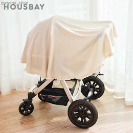 Blankets Swaddling Baby Blanket Cotton Gauze Comforter Summer Thin Muslin Swaddle Outdoor Stroller Cover Blanket With Floral Border 140*140Cm Y240411