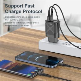 USLION 65W GaN Fast Charger USB Type C Charger PD3.0 USB Charger Cell Phone For iPhone 14 12 13 Pro Max Laptop PD Charger