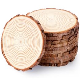3pcs 5pcs 10pcs 30pcs Natural Pine Round Wood Slices with Bark Size 3cm-12cm DIY Crafts Perfect for Weddings & Parties