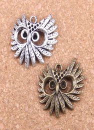 44pcs Antique Silver Plated Bronze Plated big eye owl head Charms Pendant DIY Necklace Bracelet Bangle Findings 3026mm8829130