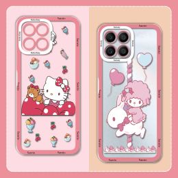 For Honor X8 5G X6 X6S Phone Case Kawaii Cinnamoroll My Melody Cover Soft Silicone Funda For HonorX8 X 8 5G X 6 Cute Transparent