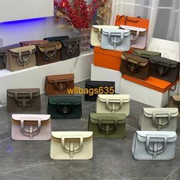 Halzan Handbags Leather Crossbody Bags New Hand Sewn Beeswax Thread Horseshoe Bag Single Shoulder Diagonal Cross Portable Business and Leisure Wo have logo HBTC