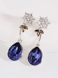 Dangle Earrings Crystals From Austria Women Earring For Lady Wedding Party Fashion Teardrop Design Hanging Earings Girls Birthday Jewellery