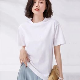 Summer Women Cotton Short Sleeve Tshirts Fashion Black White Ladies O-Neck T-shirts S-XXL 240403