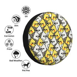 Too Many Parrot Birds Spare Tyre Cover for Honda CRV Jeep RV SUV Trailer Cockatiel Squad Car Wheel Protector Covers