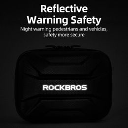 ROCKBROS 1.2L Bicycle Folding Front Bags Electric Scooter Panniers Reflective Storage Case Waterproof Hard Shell Bag Accessories