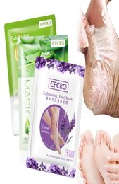 EFERO Lavender Aloe Foot Mask Remove Dead Skin Heels Foot Peeling Mask for Legs Exfoliating Socks for Pedicure Socks2051411