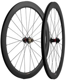 700C Carbon Wheelset 50mm Depth 25mm Width UD Matte Clincher Disc Brake Road Cycling Bike Wheels Axle ThruQR Skewers8988257