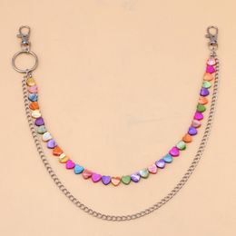 2XPC Cool Girl Jeans Chain Colourful Beaded Design Metal Pendant Chain for Skirt