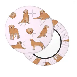 Pillow Golden Retriever Pack Illustration Round Bar Chair Cover Decorative Festival Gift For