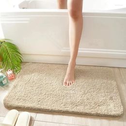 Carpets Solid Colour Plush Rug Extra Thick Fluffy Shower Room Foot Mat Non-slip Water Absorbent Bathroom Door Soft Comfortable Pad IG