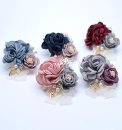 Wedding Bouquets For BridesFlower girls Wrist Flowers Flower Brooch Hand Bouquet for bridesmaid Wedding Accessary Wrist Corsage 74594767