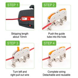 5/10pcs Din Rail Terminal Block Wire Connector 211 Quick Wire Compact Splicing Conductor Fast Cable Connector Conductor