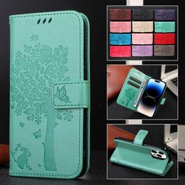 Cat Butterfly Leather Case Fo Samsung Galaxy A3 A5 2016 2017 J2 Pro J4 J6 J8 A6 A7 A8 Plus A9 2018 Card Stand Phone Book Cover