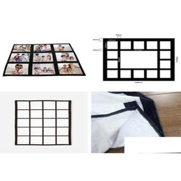 Blankets Swaddling Blank Sublimation Blanket Thermal Transfer Fabric P Fleece Diy Carpet Grids Plaid Mat Rugs Quilt 125150Cm Drop Deli Otqwt