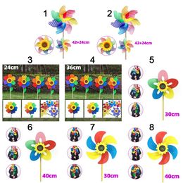 Outdoor Activities Kids Toys Colourful Sunflower Windmills DIY Wind Spinners Layout Pinwheels Toys Plastic Wind Spinners