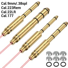 Tactical Brass Boresighter .177/.223Rem/22LR/9mm/.38spl Cal Red Laser Bore Sight End Barrel for Revolvers Pistols Rifle Air Guns