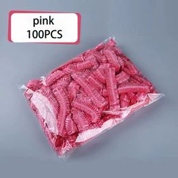 100pcs Sauna Shower Cap Bath Hair Disposable Caps Waterproof Adult Bathroom Accessories Hotel Supplies Plastic Woman Spa Things