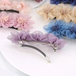 Elegant Lace Camellia Hairpins Summer Retro Flower Hair Barrette Wedding Bridal Spring Hair Clips For Women Girl Party Headdress