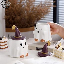 Mugs Ghost Water Cup Creative Ceramic Mug Afternoon Coffee Breakfast Milk Household Drinking Set Halloween Gift Drinkware